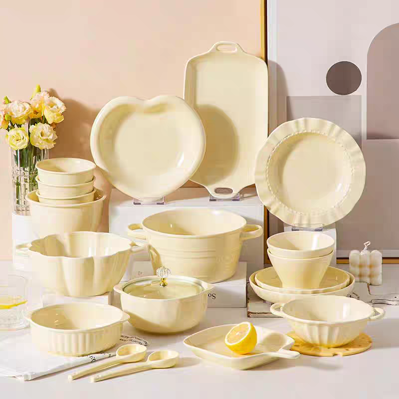 💛 Butter Cream Collection  Minimalist Ceramic Tableware Set
