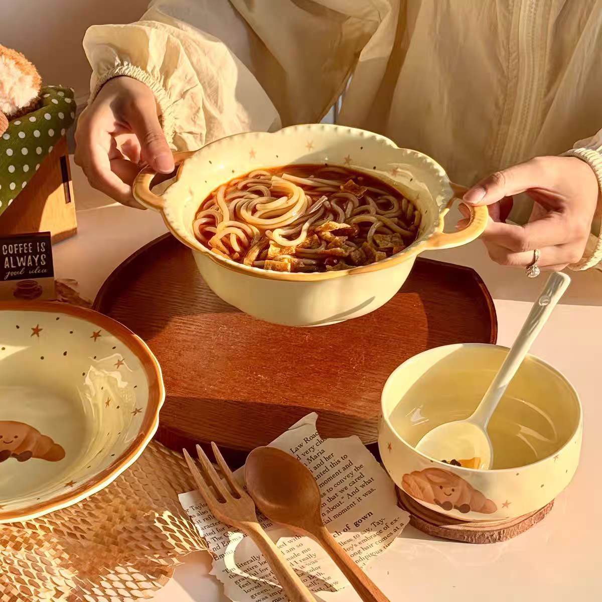 🥐 Sweet Croissant Ceramic Tableware Collection