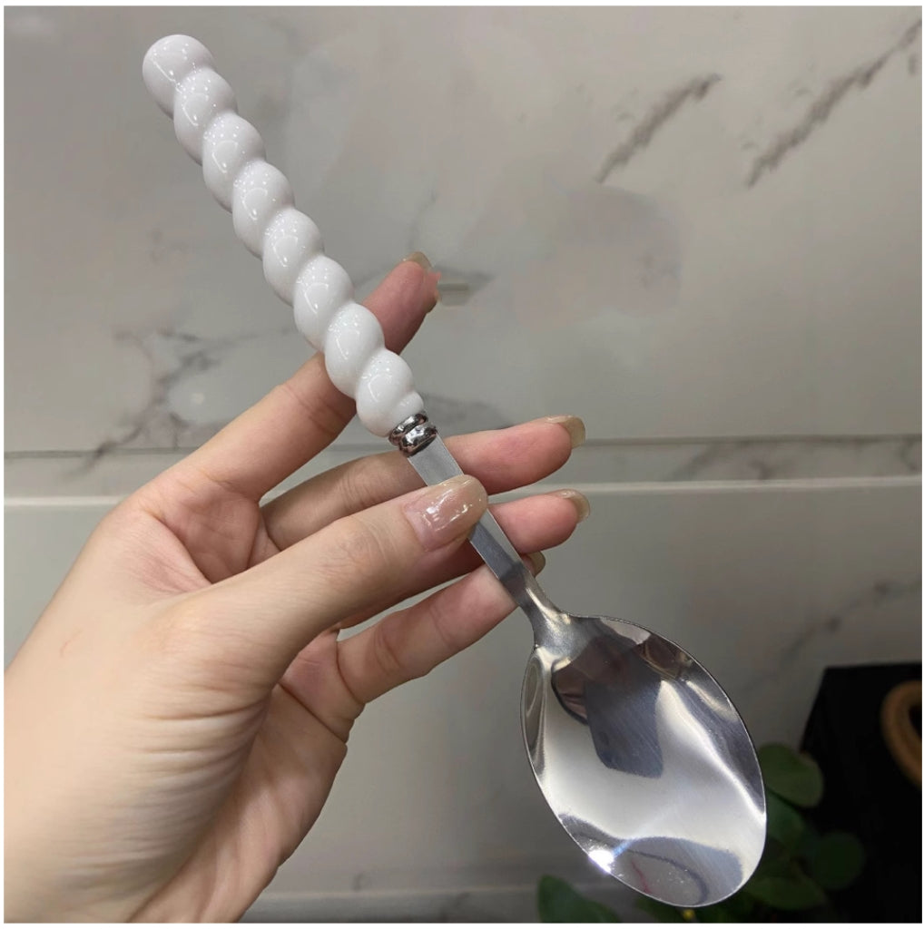 Bubble Bead Ceramic Handle Spoon