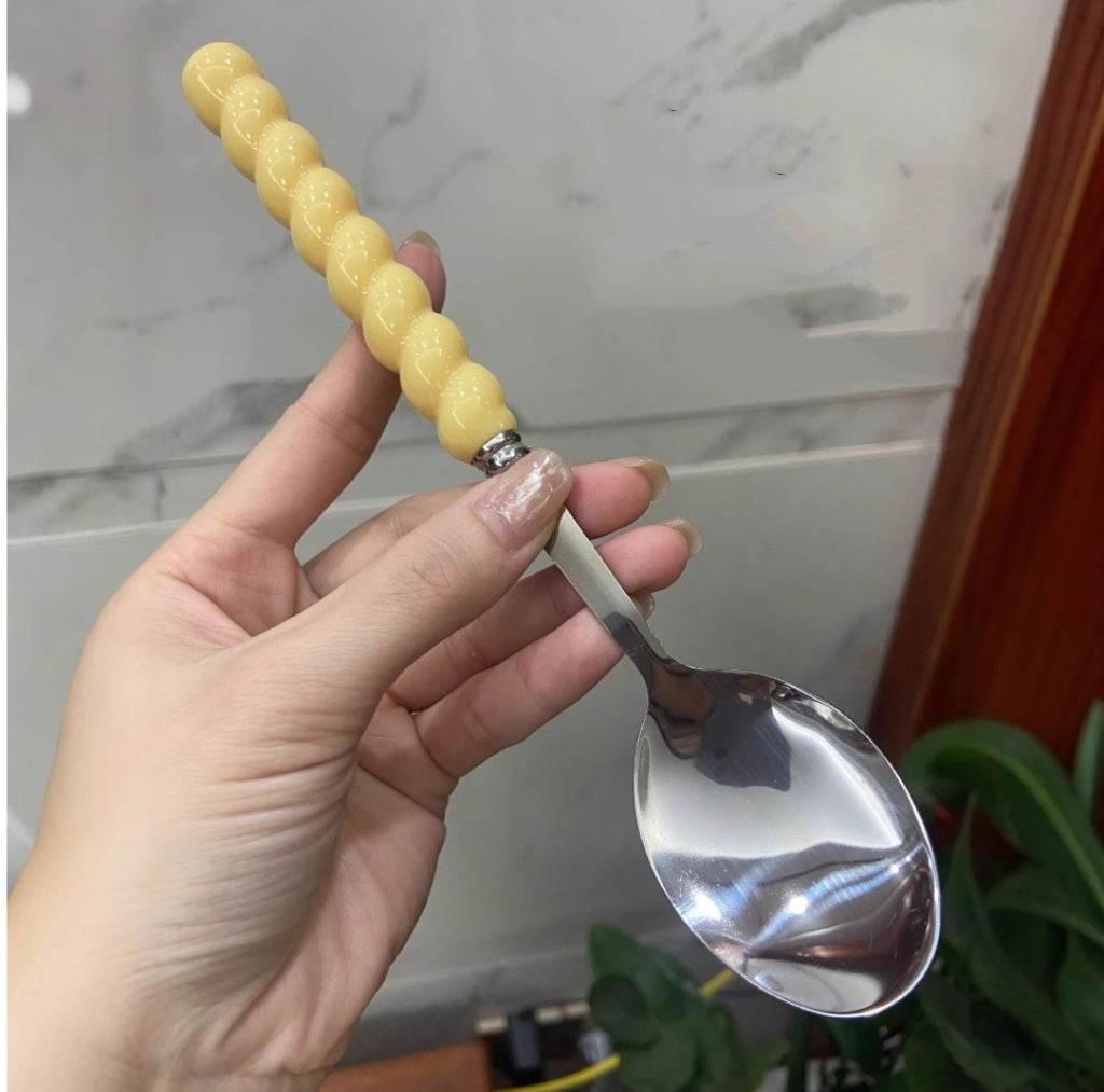 Bubble Bead Ceramic Handle Spoon