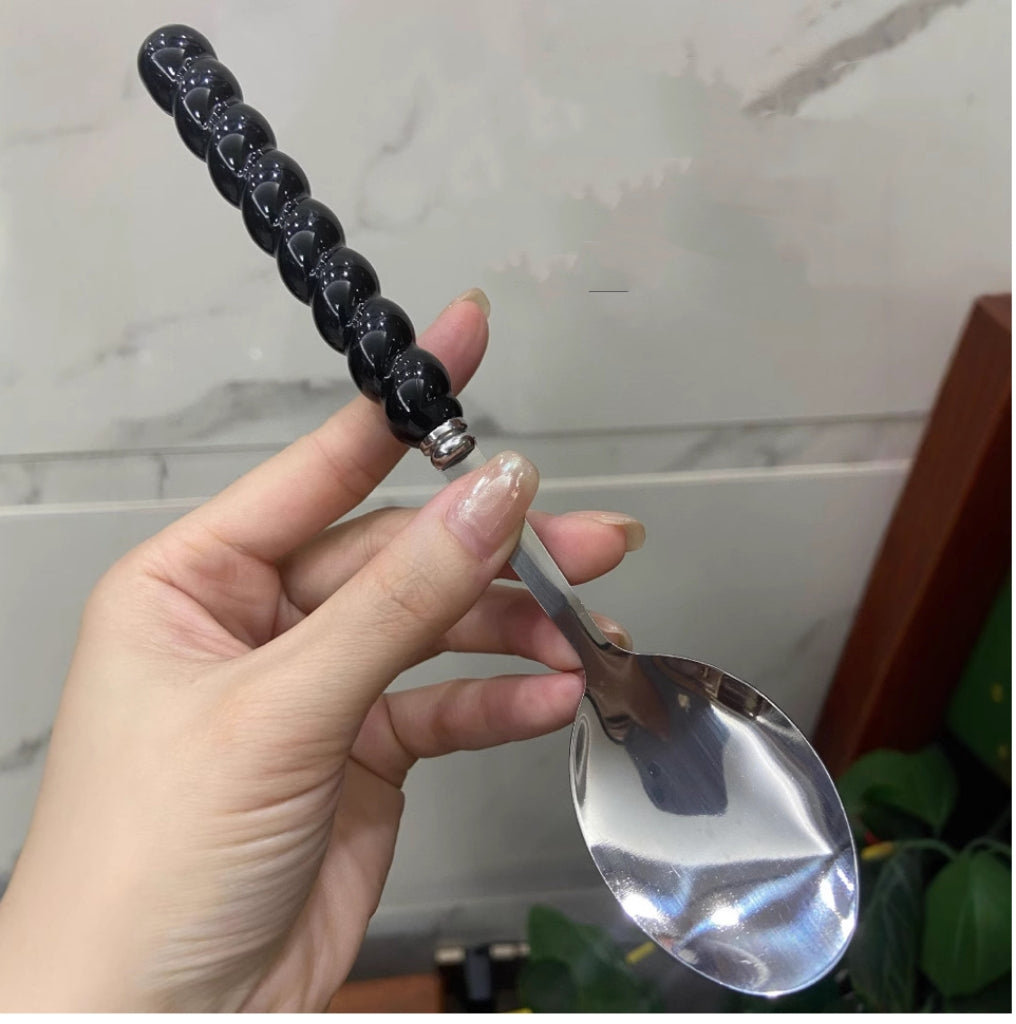 Bubble Bead Ceramic Handle Spoon