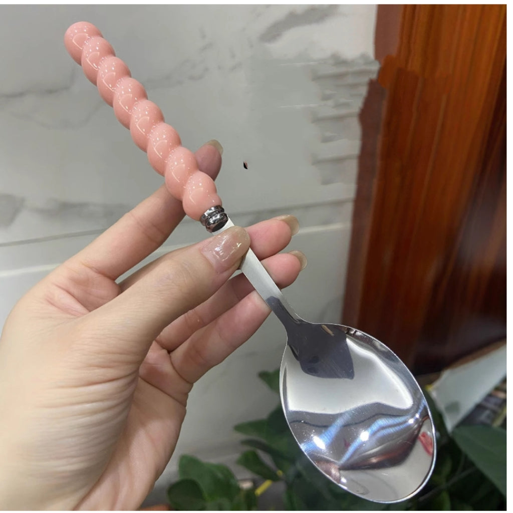 Bubble Bead Ceramic Handle Spoon