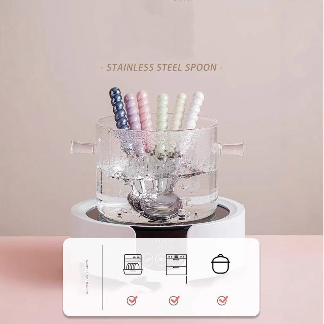 Bubble Bead Ceramic Handle Spoon