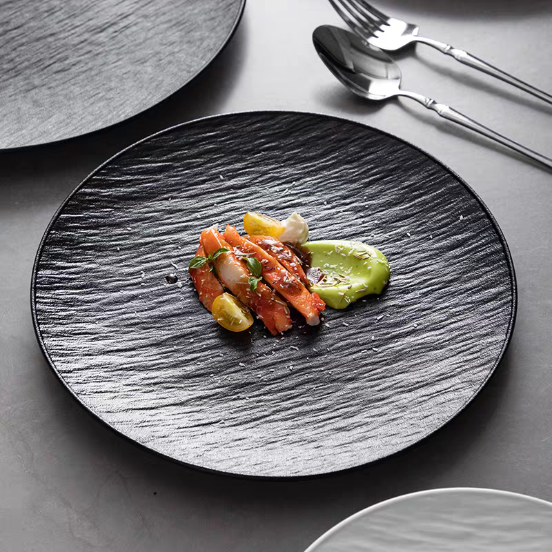 Matte Rock-Textured Ceramic Tableware