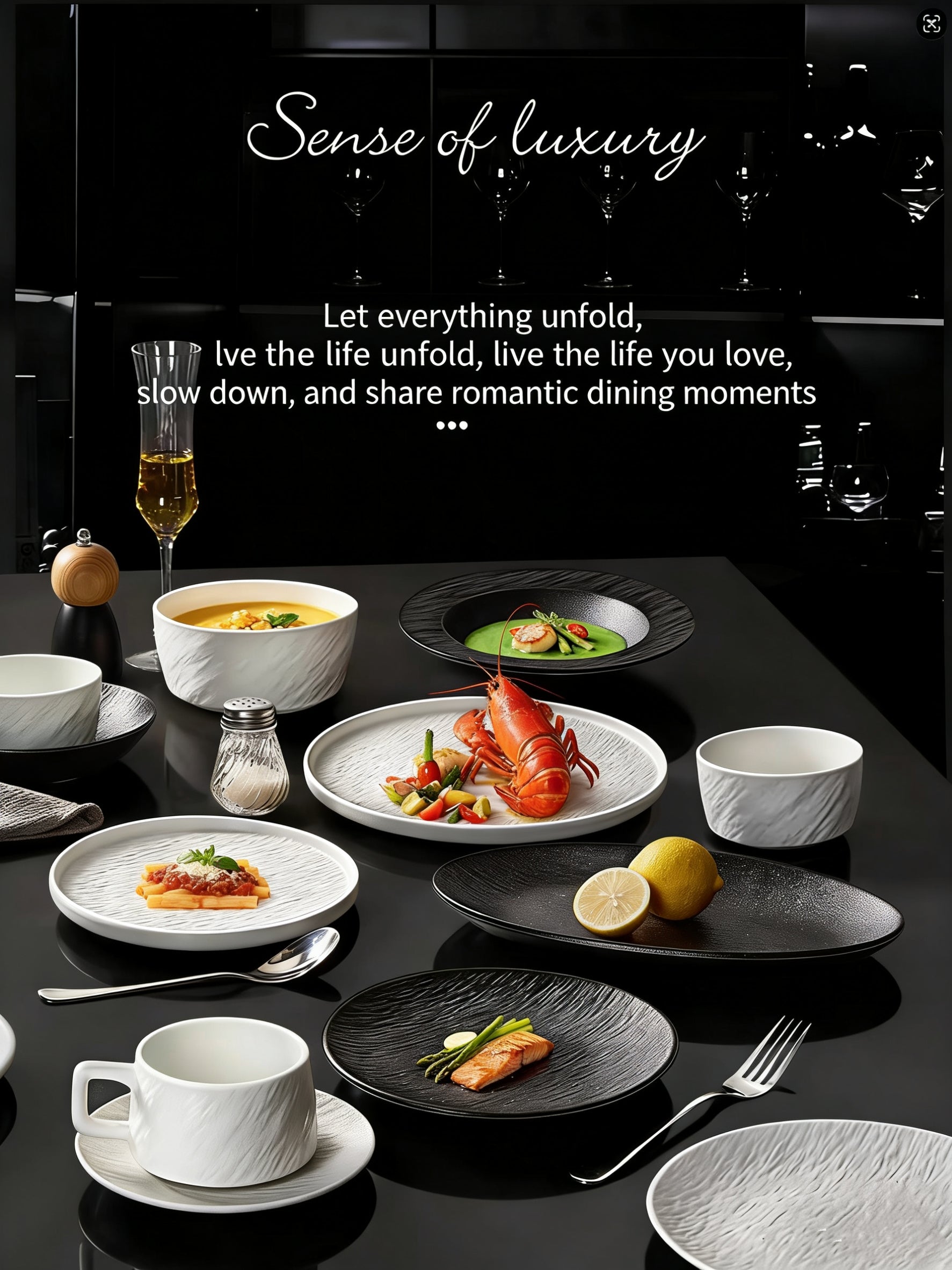 Matte Rock-Textured Ceramic Tableware