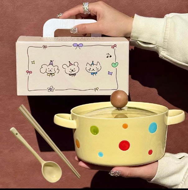 🌈 Polka Dot Cozy Pot Gift Set