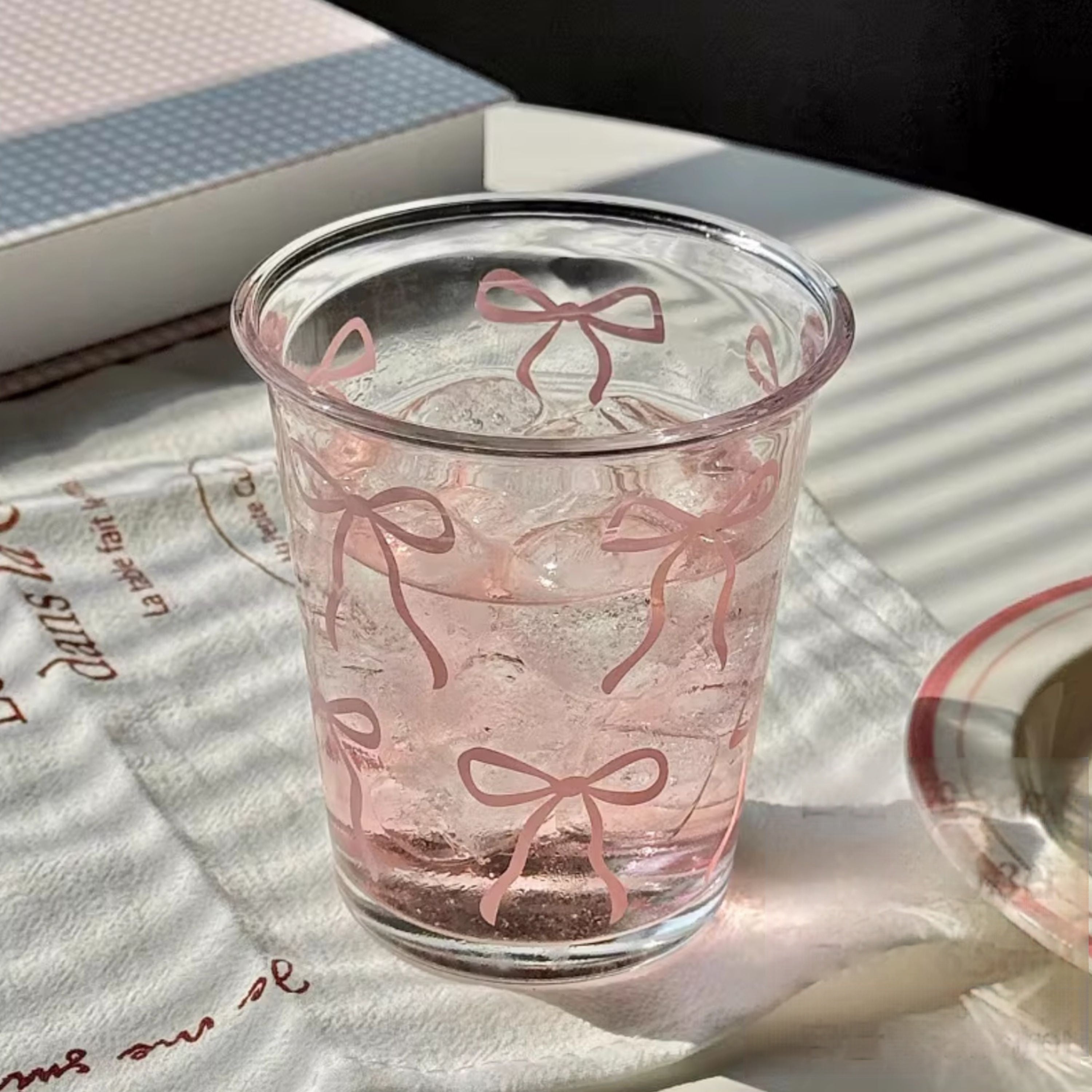 🎀 Pink Ribbon Bow Glass Cup