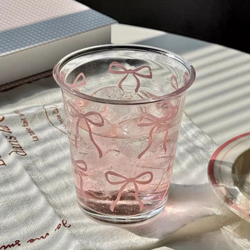 🎀 Pink Ribbon Bow Glass Cup