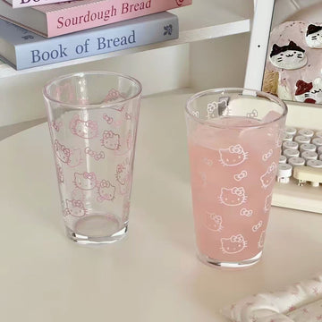 🐱 Hello Kitty Cherry Blossom Glass Cup