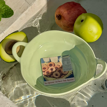 🍈 Double Handle Ceramic Bowl – Microwave & Oven Safe