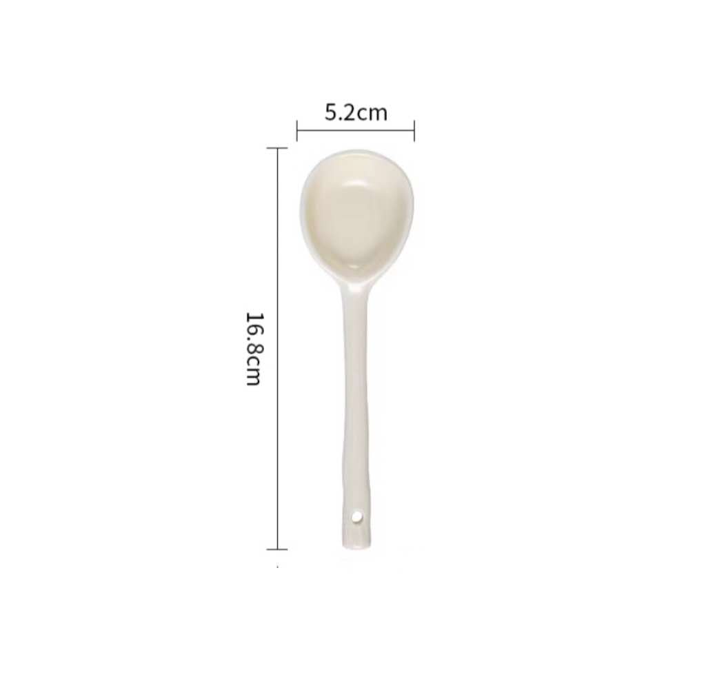 🥄 Cream Tone Ceramic Spoon