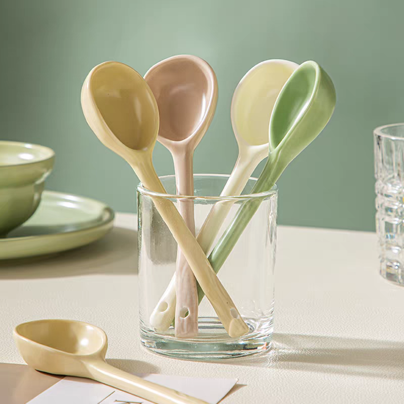 🥄 Cream Tone Ceramic Spoon