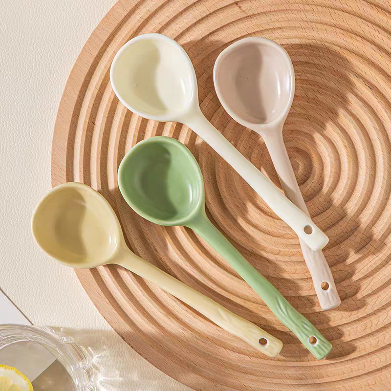 🥄 Cream Tone Ceramic Spoon