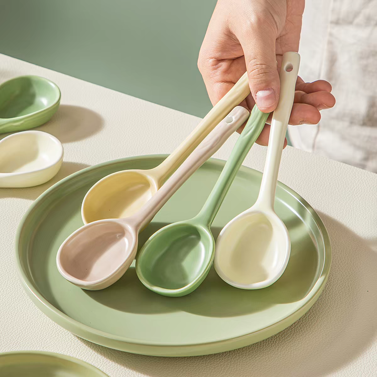 🥄 Cream Tone Ceramic Spoon