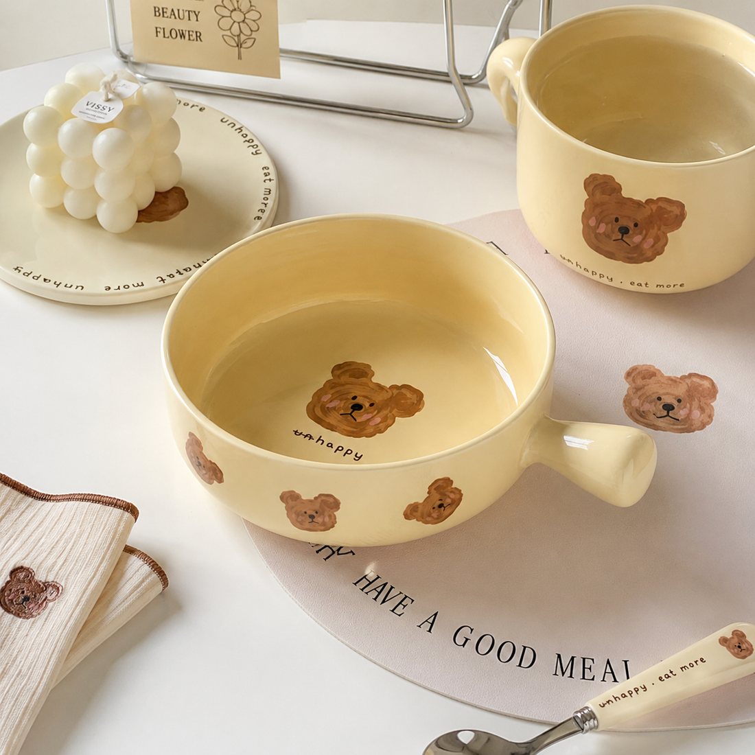 🐻 Emo Bear Ceramic Tableware