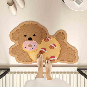 Cute Teddy Dog Diatomite Bath Mat