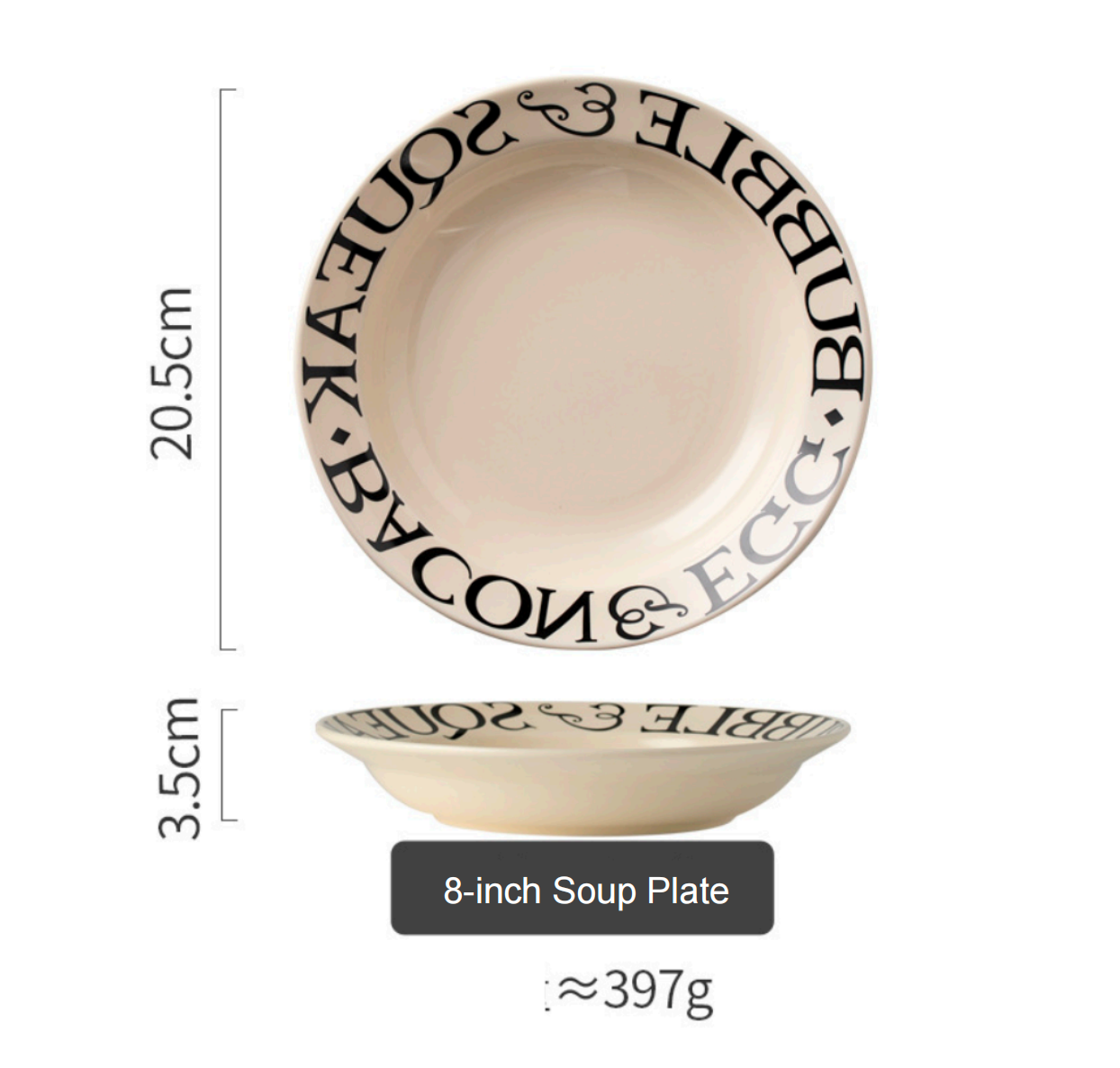 Bistro Letter Ceramic Set