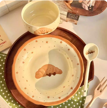 🥐 Sweet Croissant Ceramic Tableware Collection