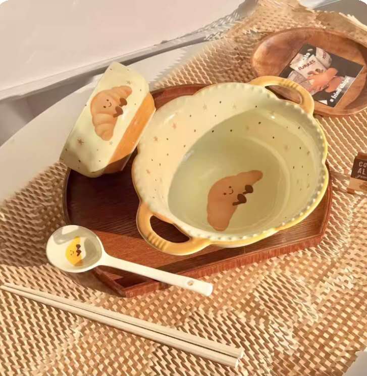 🥐 Sweet Croissant Ceramic Tableware Collection