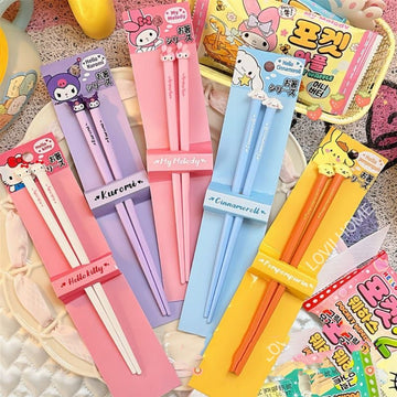 三丽鸥可爱卡通筷子 | Hello Kitty · 美乐蒂 · 酷洛米 · 玉桂狗