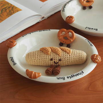 🥨 Croissant & Bakery 3D Ceramic Tableware Set