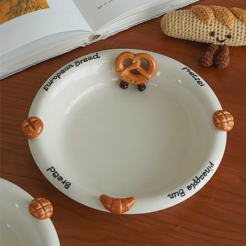 🥨 Croissant & Bakery 3D Ceramic Tableware Set