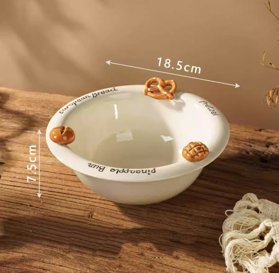🥨 Croissant & Bakery 3D Ceramic Tableware Set