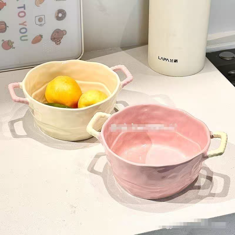 🎨 Hand-made Harmony Double Handle Bowl Set