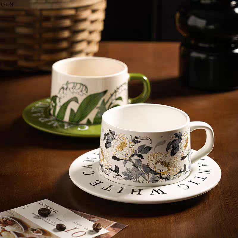 🌺 Camellia Bloom Ceramic Mug Set