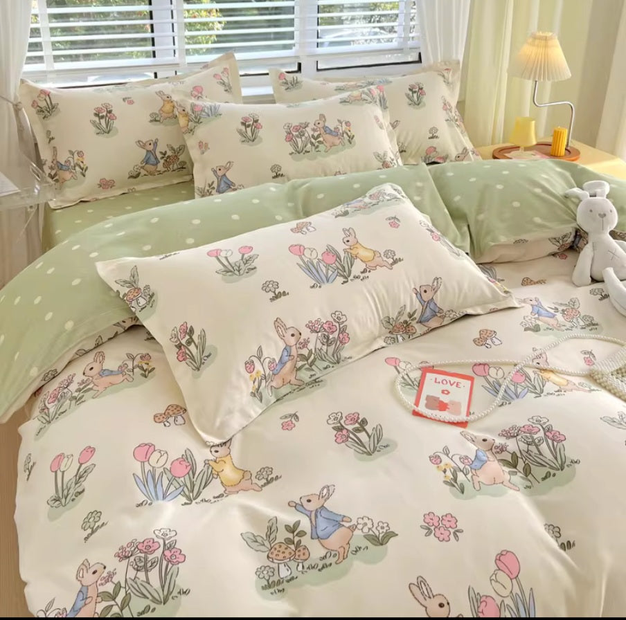 🐰 Garden Bunny Pure Cotton Bedding Set