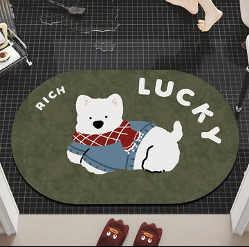 Cozy White Bear Diatomite Bath Mat