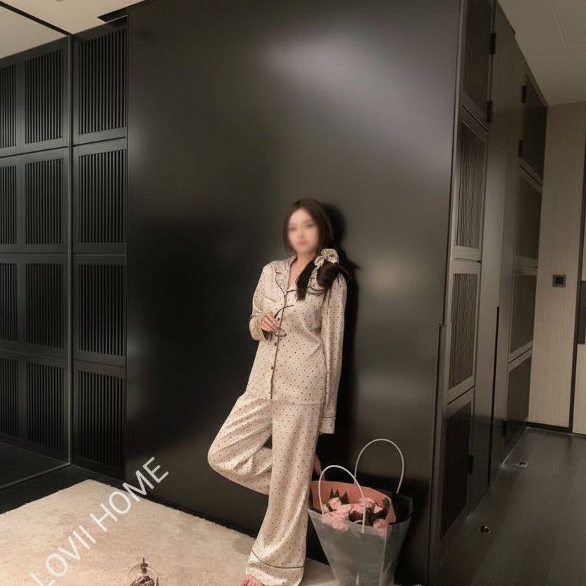 🕊️ 拿铁圆点家居服套装